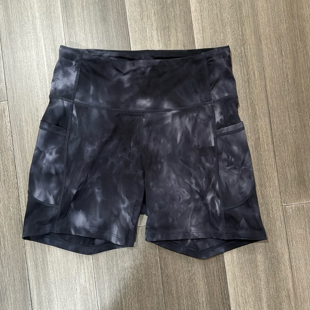 Black tie dye shorts